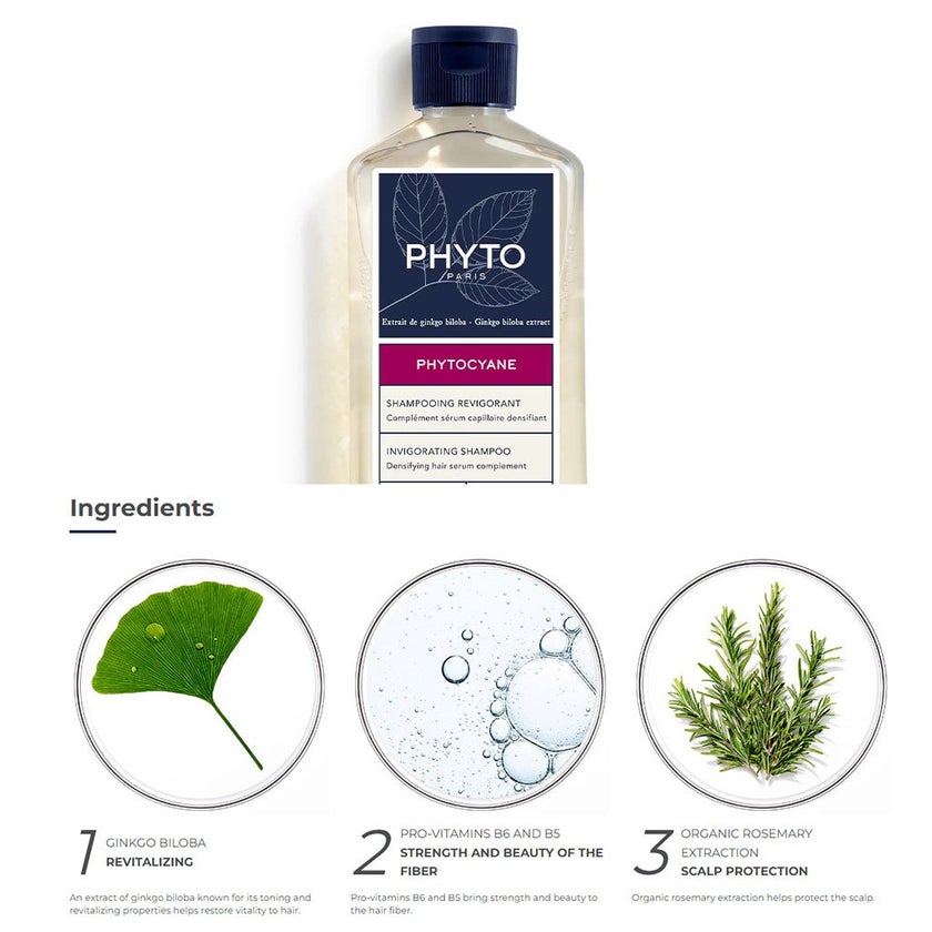 Phyto Phytocyane Invigorating Shampoo 250ml