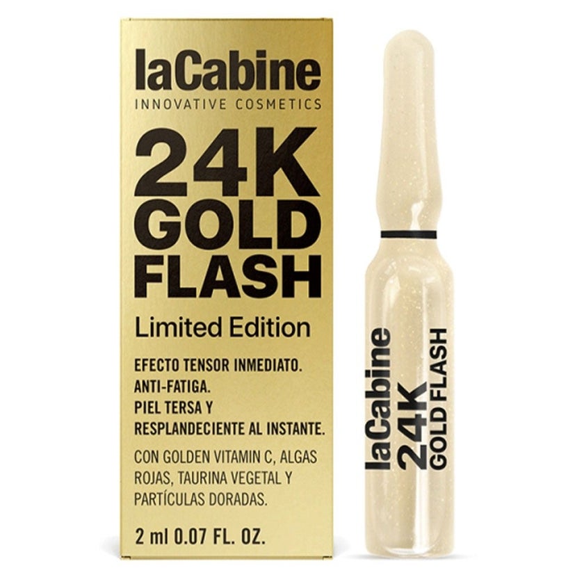 LaCabine 24K Gold Flash 2ml Golden Facial Serum Ampoules For Instant Glowing Skin, Limited Edition
