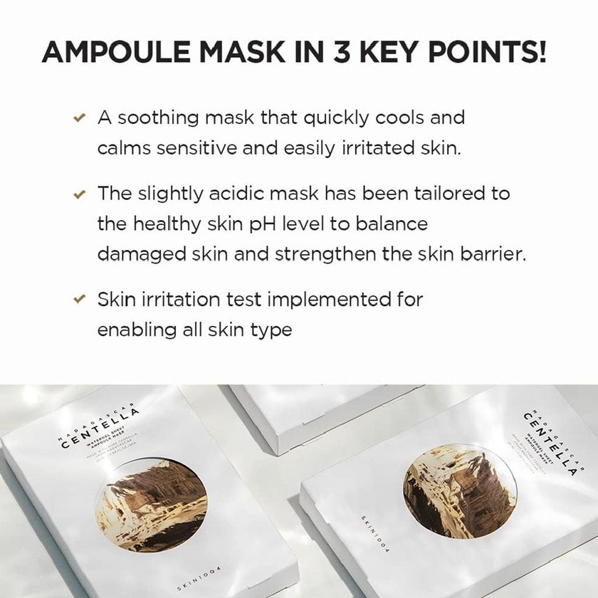 Skin1004 Madagascar Centella Watergel Sheet Ampoule Facial Mask, Pack of 25ml x 5's