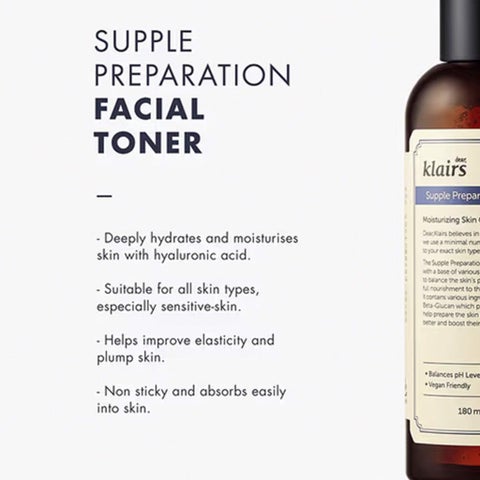 Dear Klairs Supple Preparation Moisturizing Facial Toner 180ml