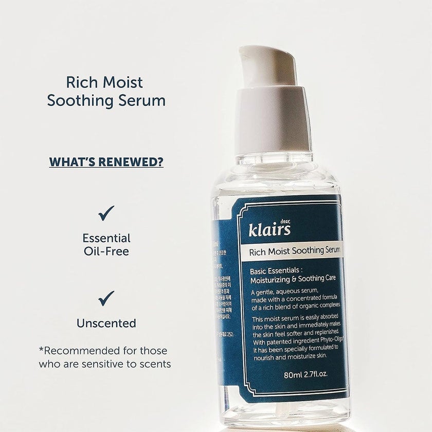 Dear Klairs Rich Moist Unscented Moisturizing & Soothing Facial Serum 80ml
