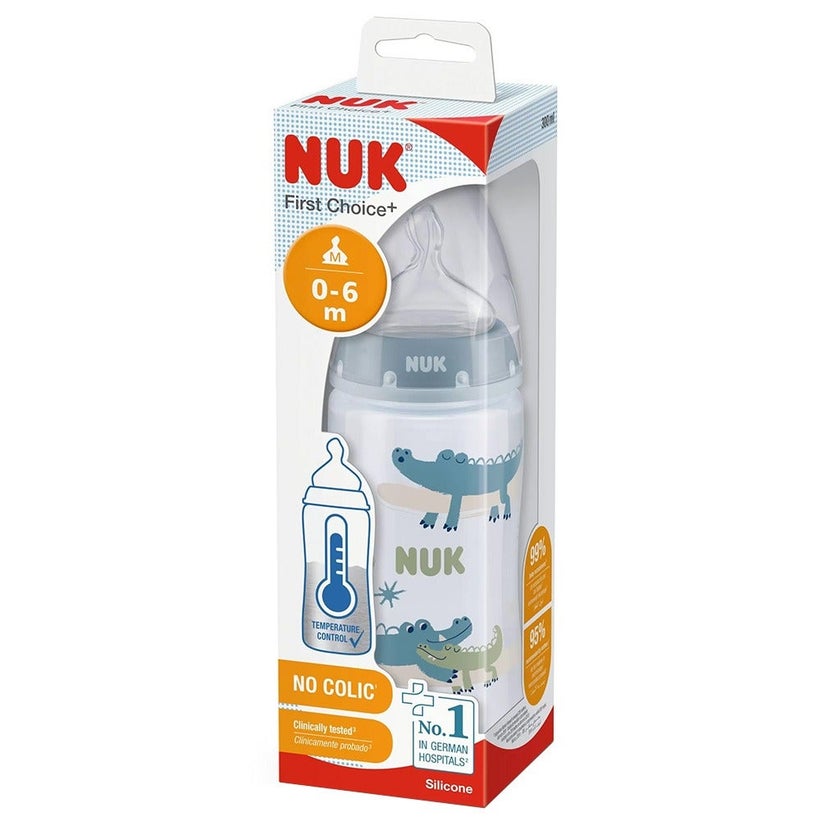 Nuk First Choice+ 300ml Anti-Colic PP Baby Feeding Bottle With Temperature Control, Assorted Pack of