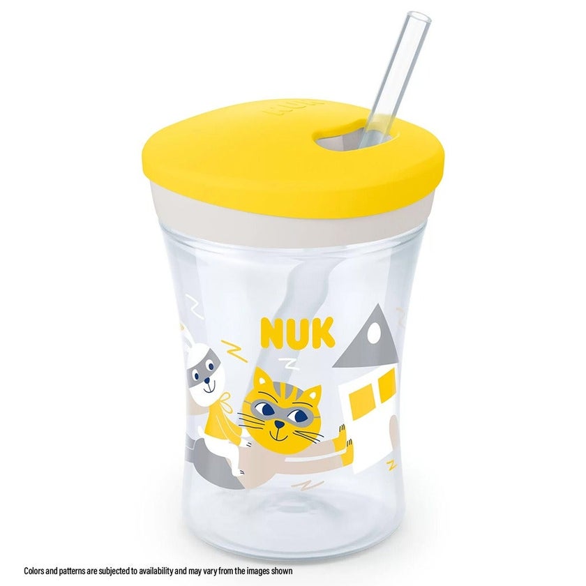 Nuk 230ml Action Cup With Soft Drinking Straw For 12 Months+ Toddler, Assorted Pack of