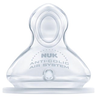 Nuk First Choice+ Baby Feeding Bottle Teat, Anti-Colic Silicone Teat For 0-6 Months Baby