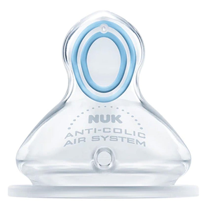 Nuk First Choice+ Baby Feeding Bottle Teat, Anti-Colic Silicone Teat For 0-6 Months Baby
