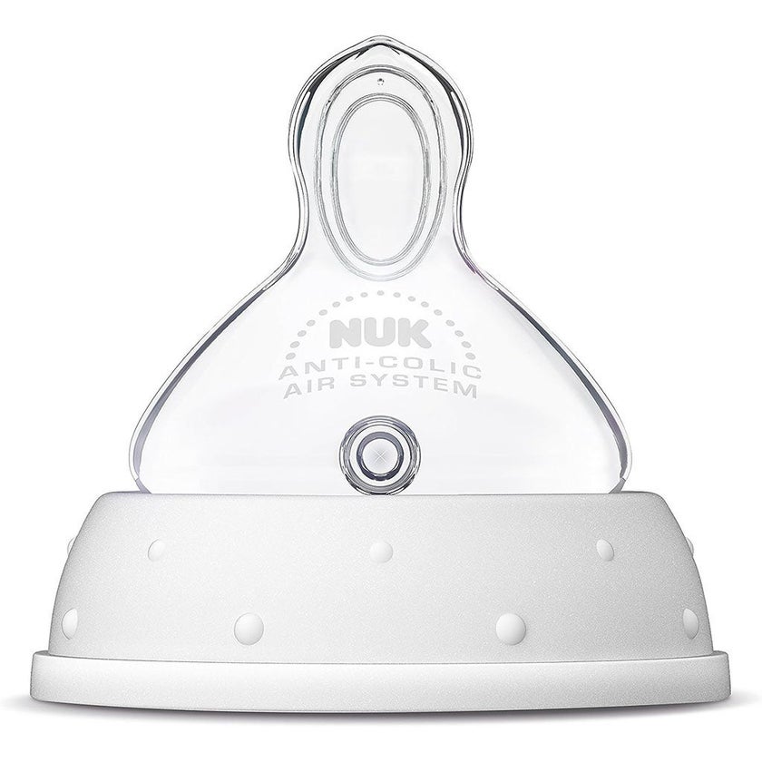 Nuk First Choice+ Baby Feeding Bottle Teat, Anti-Colic Silicone Teat For 0-6 Months Baby