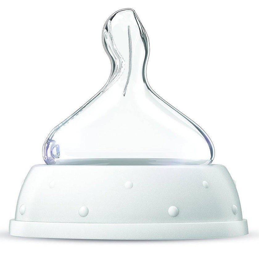 Nuk First Choice+ Baby Feeding Bottle Teat, Anti-Colic Silicone Teat For 0-6 Months Baby