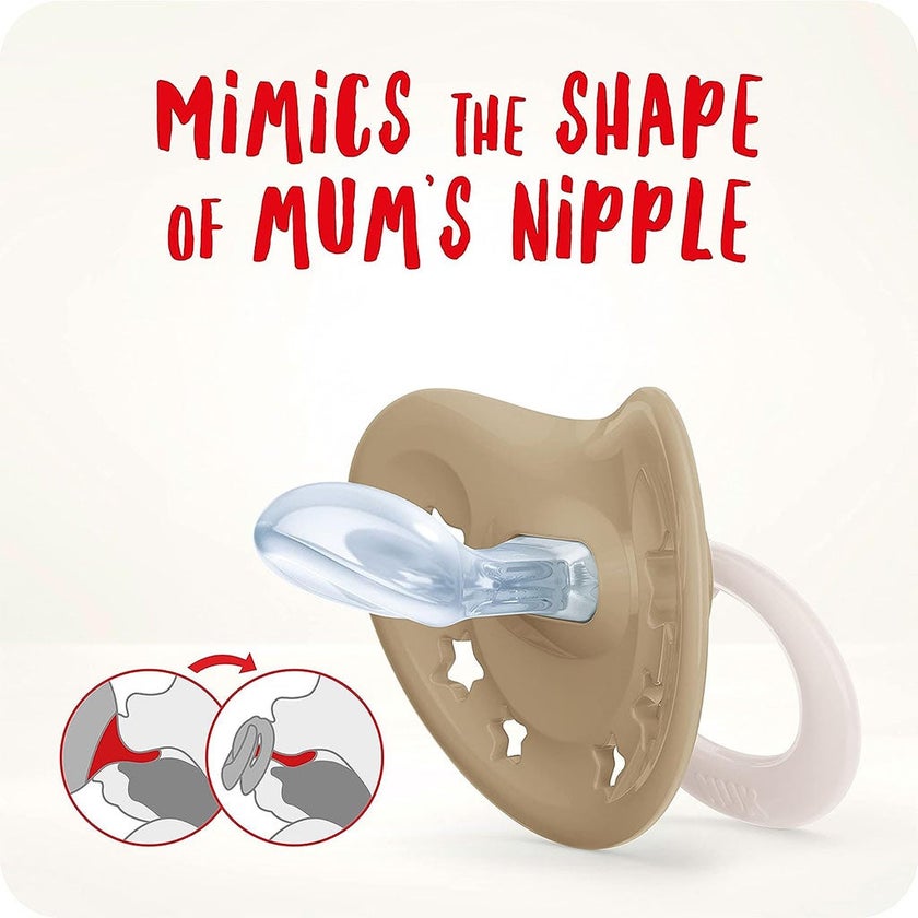 Nuk Signature Silicone Soother For 0-6 Months Baby, Assorted Pack of 2's