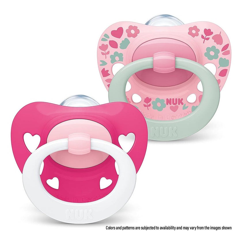 Nuk Signature Silicone Soother For 6-18 Months Baby, Assorted Pack of 2's