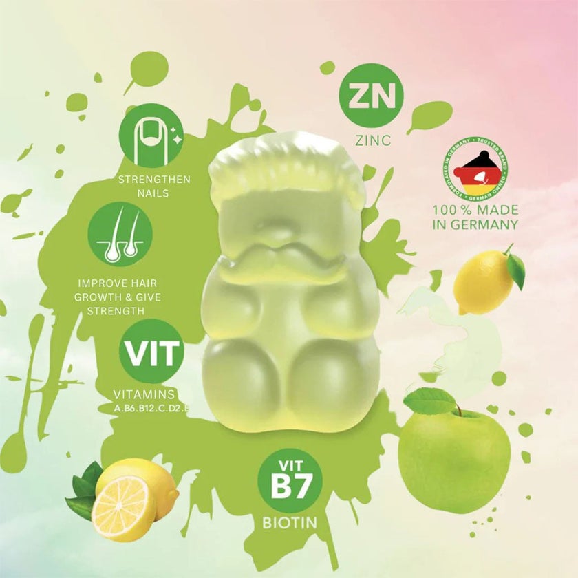 Ivybears Men's Hair Gummies With Biotin, Zinc & Vitamin C, Pack of 60's