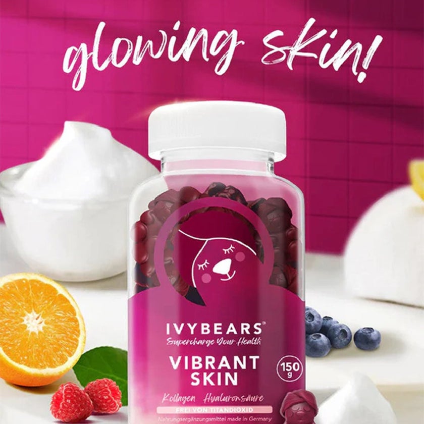 Ivybears Vibrant Skin Gummies With Collagen & Hyaluronic Acid, Pack of 60's