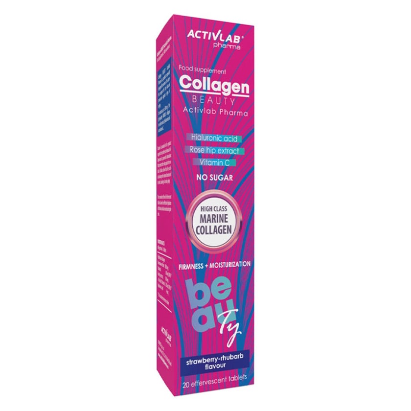 Activlab Collagen Beauty No Sugar Effervescent Tablets, Strawberry Flavor, Pack of 20's