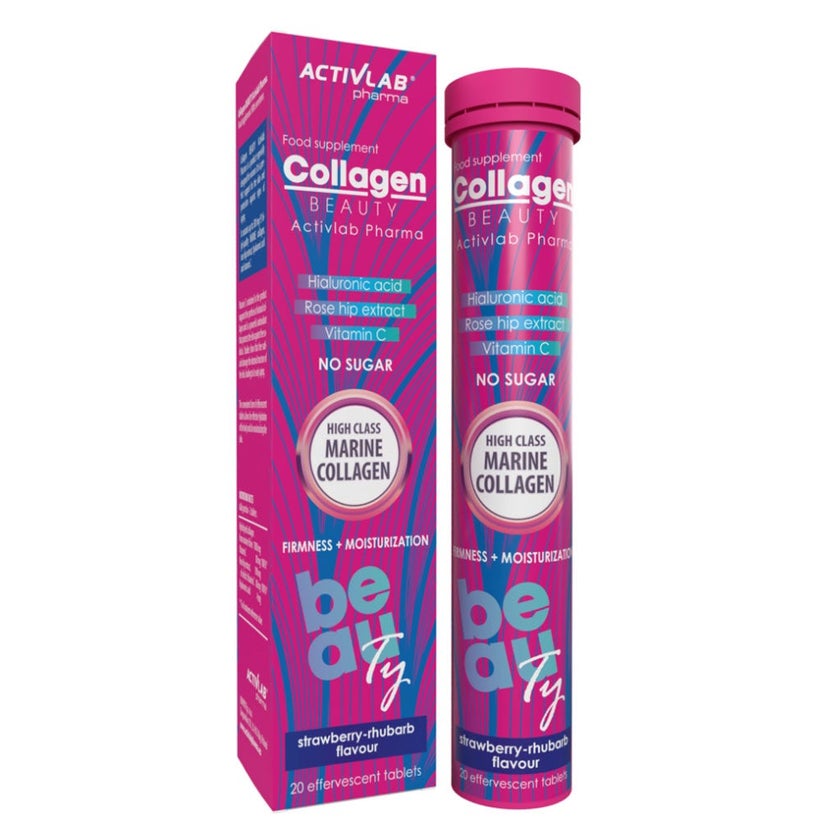 Activlab Collagen Beauty No Sugar Effervescent Tablets, Strawberry Flavor, Pack of 20's