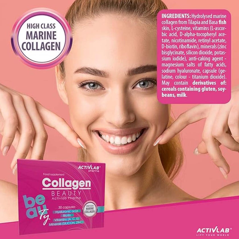 Activlab Pharma Collagen Beauty Capsules With Hyaluronic acid, Biotin & Minerals For Aging Skin, Pack of 30's
