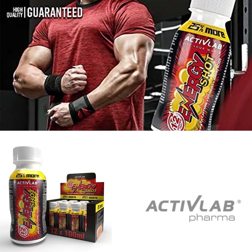 Activlab Pharma Energy Shot With Caffeine, Vitamins & Amino Acids 100ml, Pack of 12's