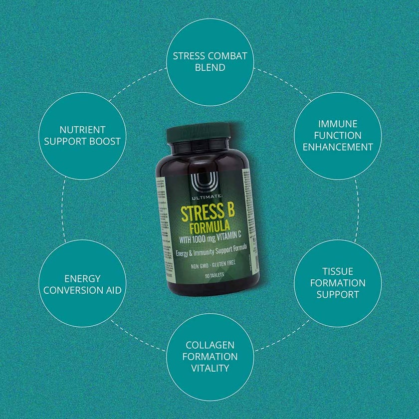 Ultimate Stress B Formula Vitamin B Complex With Vitamin C Tablets, Pack of 90's
