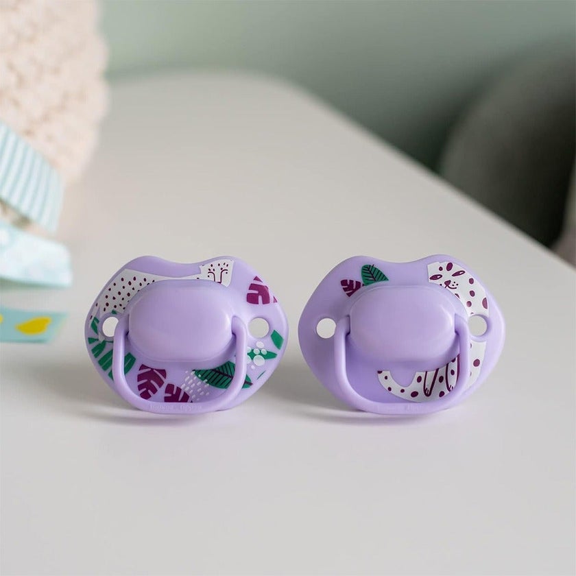 Tommee Tippee Moda Soother In Purple Color For 6-18 Months Infant, Pack of 2's