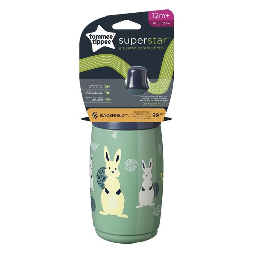 Tommee Tippee Superstar Toddlers Insulated Sportee Water Bottle From 12+ Months 266ml-Assorted Color