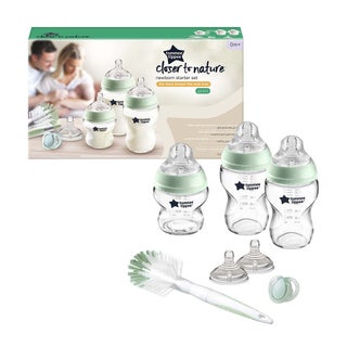 Tommee Tippee Closer To Nature Newborn Starter Clear Glass Baby Feeding Bottle Set For 0+ Months - Assorted