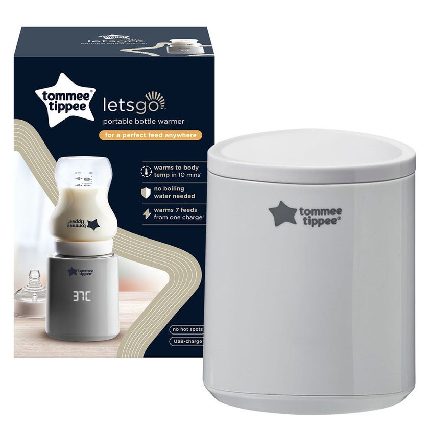 Tommee Tippee Lets Go Portable Baby Feeding Bottle Warmer - Grey 