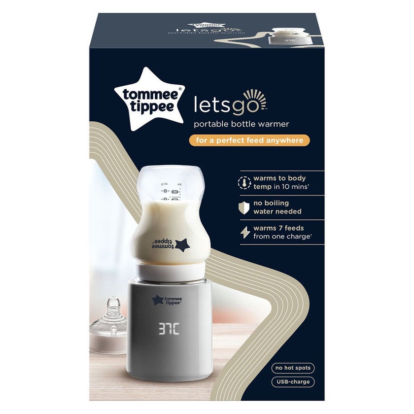 Tommee Tippee Lets Go Portable Baby Feeding Bottle Warmer - Grey 