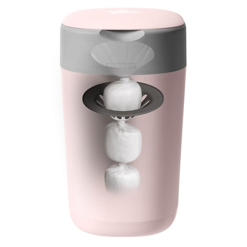 Tommee Tippe Twist And Click Advanced Nappy Disposal Bin - Pink 