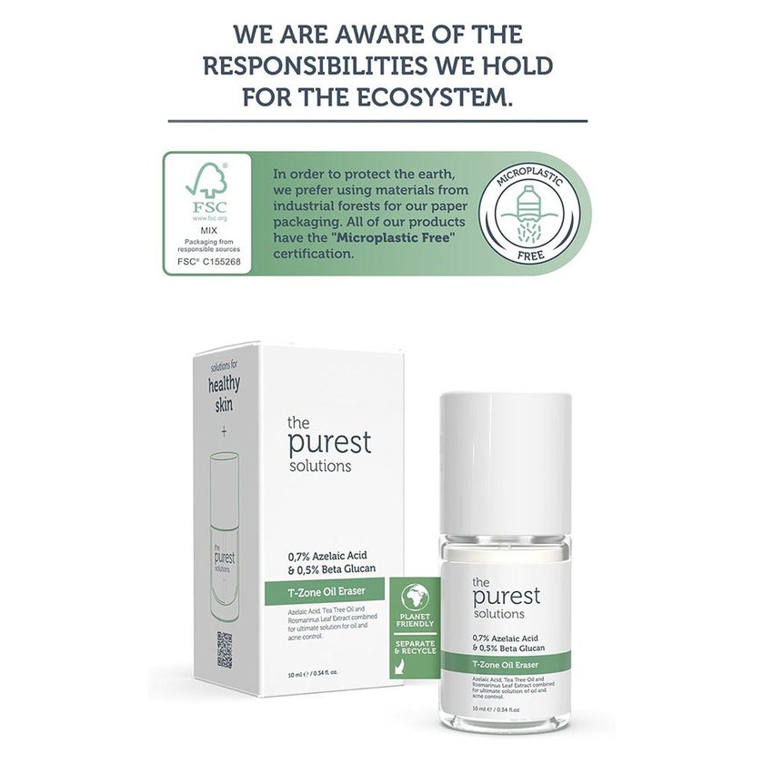 T-Zone Oil Eraser Azelaic Acid Beta Glucan — The Purest Solutions | عناية لمنطقة T تساعد على تقليل اللمعان وتحسين مظهر البشرة