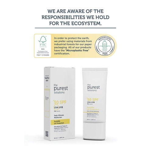 The Purest Solutions Invisible UV Protection Daily Ultimate Moisturizer Sunscreen With SPF 50+ & PA++++ 50ml