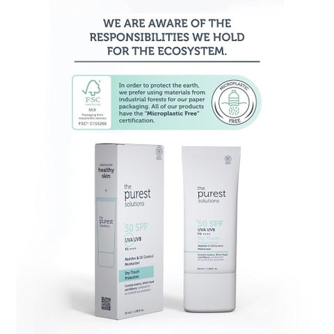 The Purest Solutions Dry-Touch Protection Mattifier & Oil Control Moisturizer Sunscreen With SPF 50+ & PA++++ 50ml