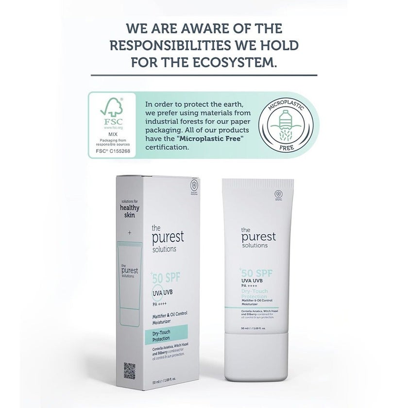 The Purest Solutions Dry-Touch Protection Mattifier & Oil Control Moisturizer Sunscreen With SPF 50+ & PA++++ 50ml