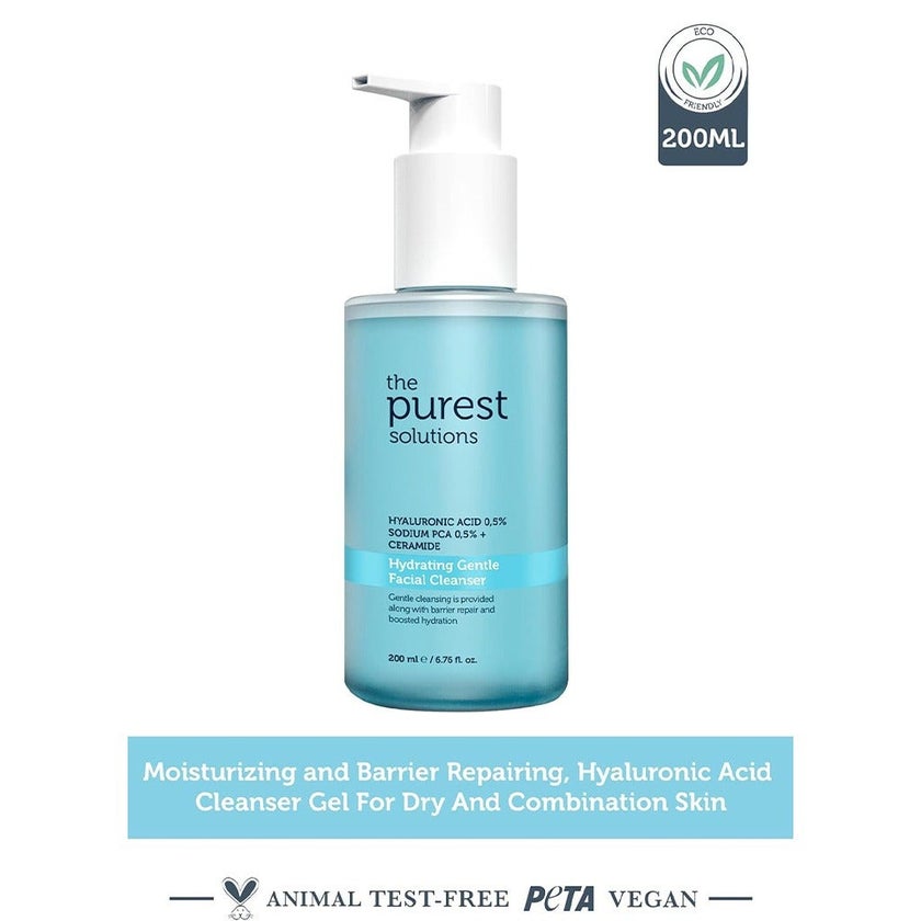 The Purest Solutions 0.5% Hyaluronic Acid 0.5% Sodium PCA + Ceramide Hydrating Gentle Facial Cleanser 200ml