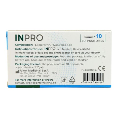 Inpro Lactoferrin + Hyaluronic Acid - 10 Suppositories