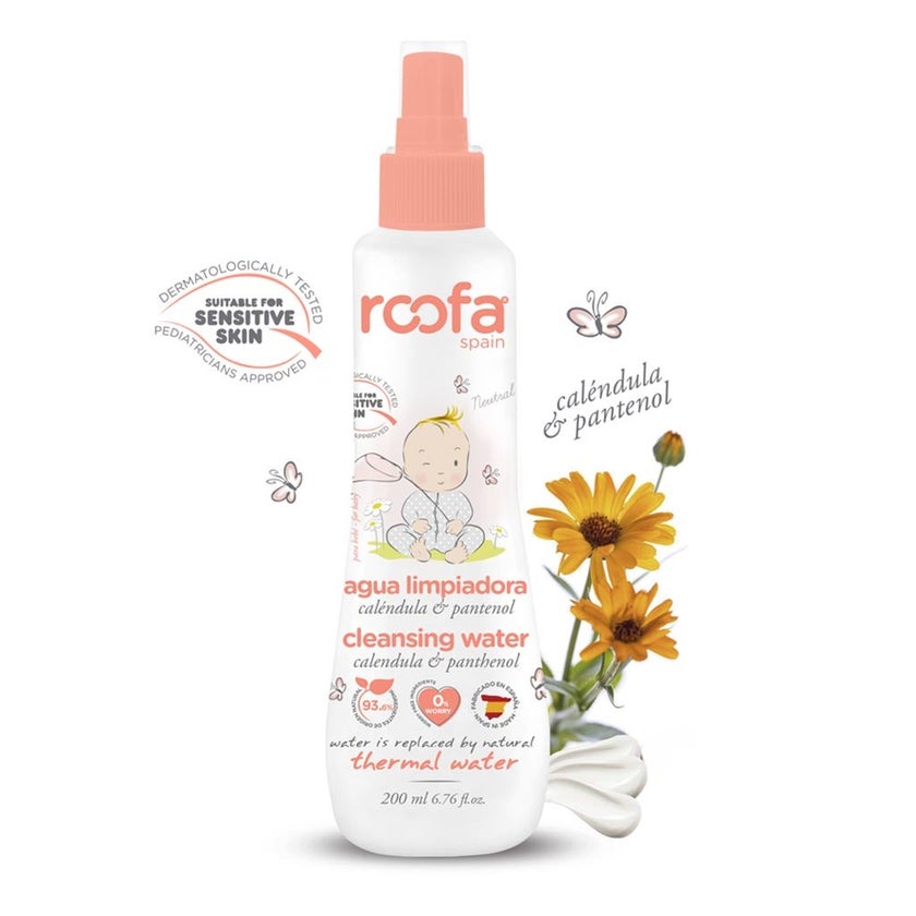 Roofa Baby Face and Body Cleansing Water With Calendula & Panthenol For Sensitive Skin 200ml