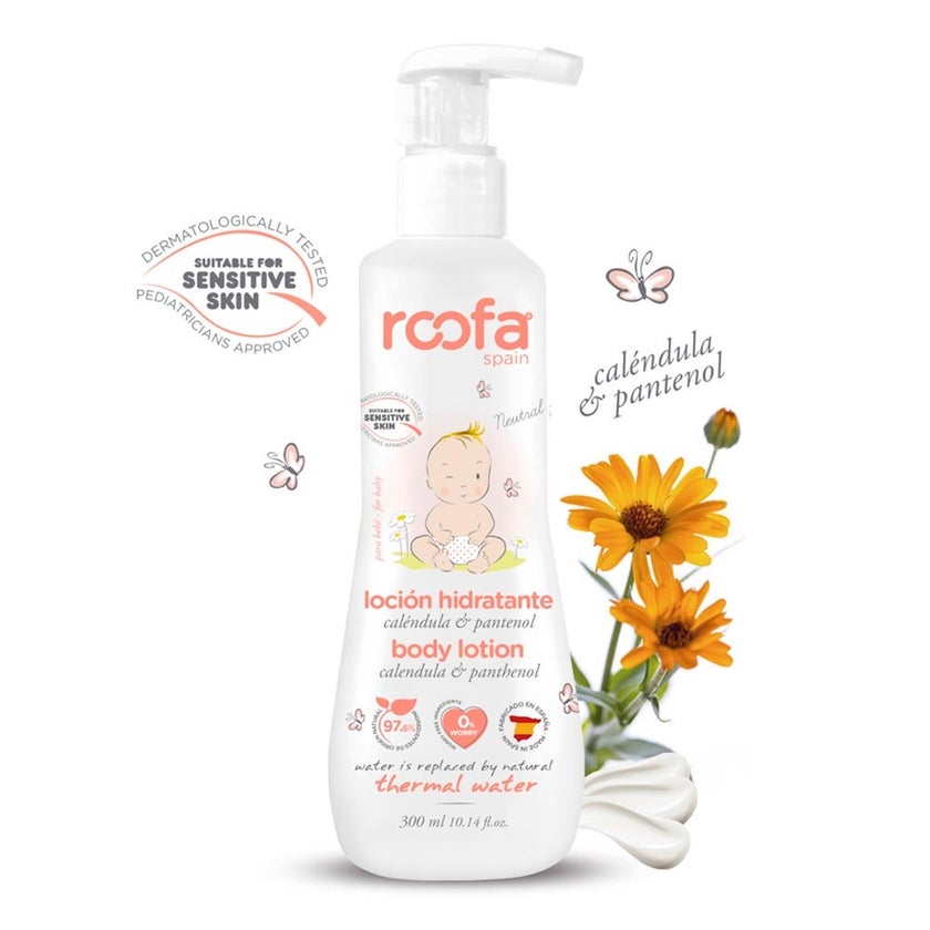 Roofa Baby Moisturizing Body Lotion With Calendula & Panthenol For Sensitive Skin 300ml