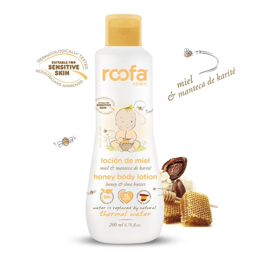 Roofa Baby Moisturizing Honey Body Lotion With Shea Butter For Sensitive Skin 200ml