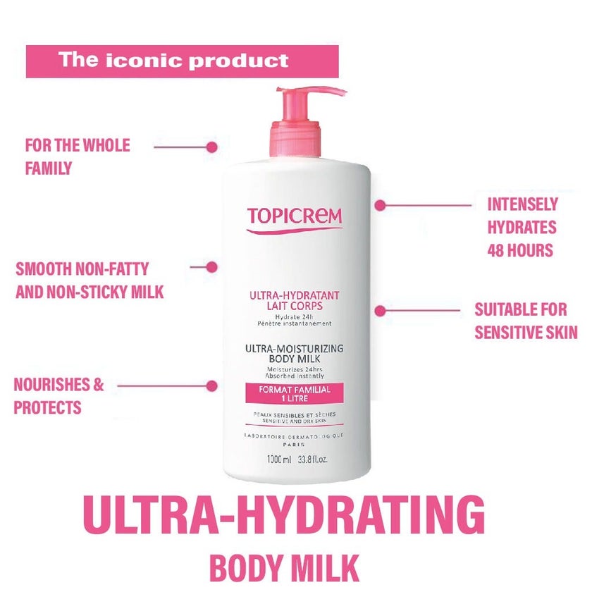 Topicrem Ultra-Moisturizing Body Milk 1000ml