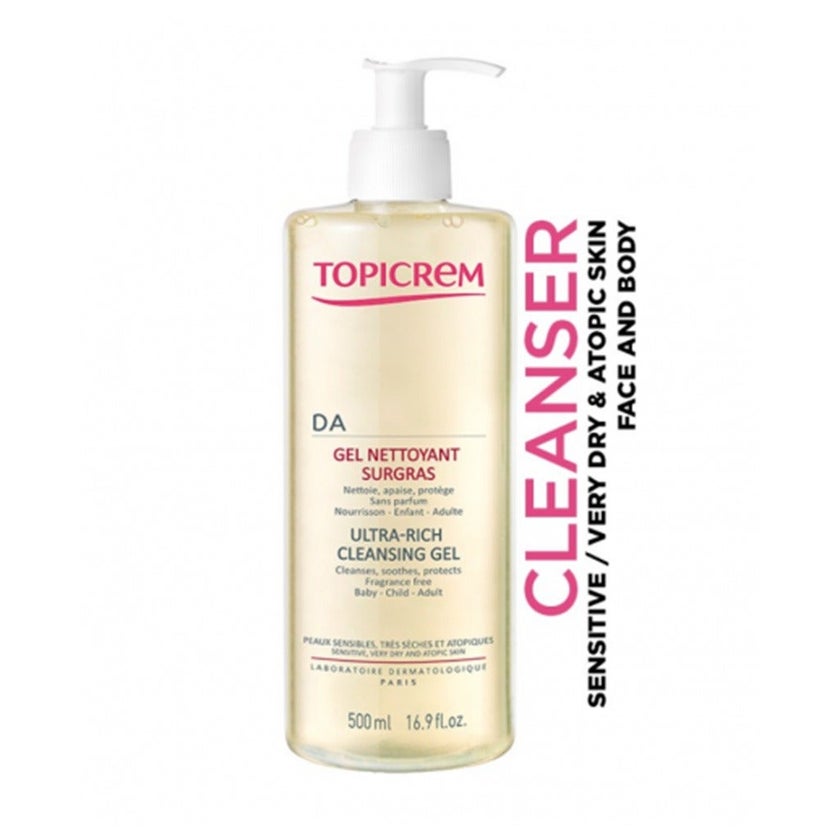 Topicrem DA Ultra-Rich Cleansing Gel For Sensitive, Very Dry & Atopic Skin 500ml