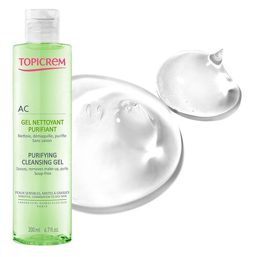 Topicrem AC Purifying Face Cleansing Gel For Sensitive, Combination & Oily Skin 200ml