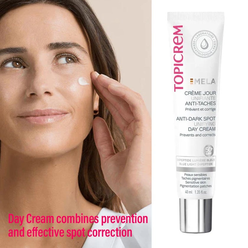 Topicrem Mela Anti-Dark Spot Unifying Day Cream For Sensitive Skin With Pigmentation SPF 50+ 40ml