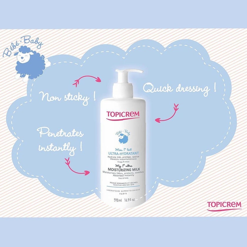 Topicrem Baby My 1st Ultra Moisturizing Milk For Sensitive & Dry Skin 500ml