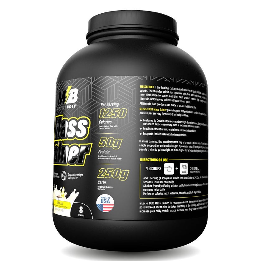 Muscle Bolt Mass Gainer Protein Powder Mix For Weight Gain, Vanilla 6lb