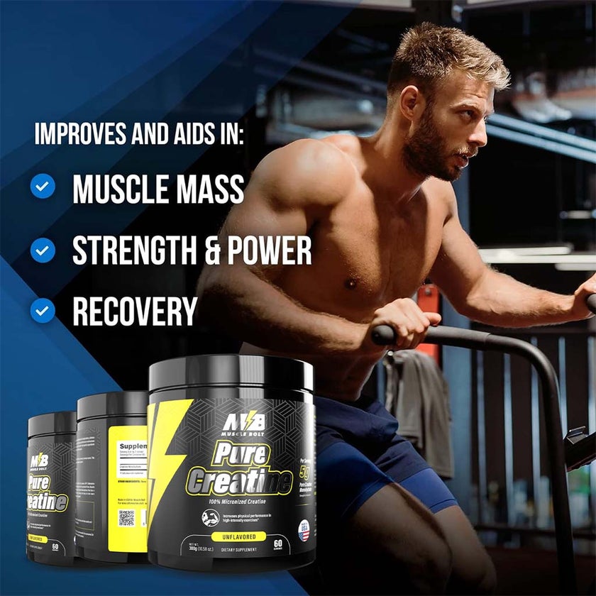 Muscle Bolt 100% Micronized Pure Creatine, Unflavored 300g