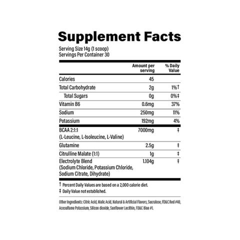 Muscle Bolt BCAA 7000 Plus For Muscle Recovery & Endurance Fruit Punch 30 Servings, 420g