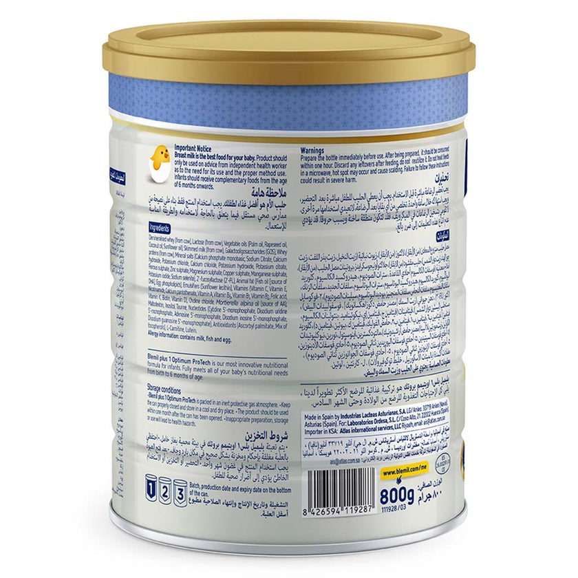 Blemil Plus Optimum Protech Stage 1 Baby Milk Formula For 0 To 6 Months 800g