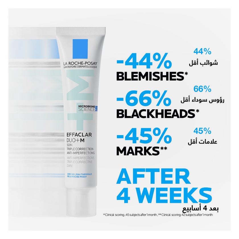 La Roche-Posay Effaclar Duo+M Acne Treatment Cream, Acne Prone Skin - 40ml