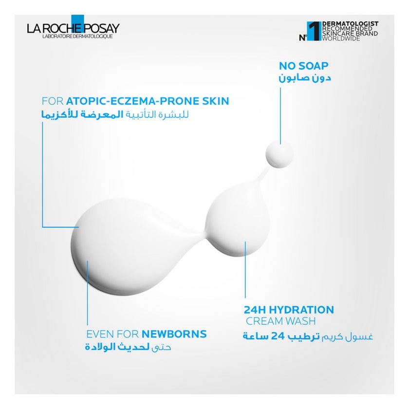 La Roche-Posay Lipikar Syndet AP+ Anti-Irritation & Anti-Scratching Cream Wash, Eco-Conscious Refill Pack 400ml