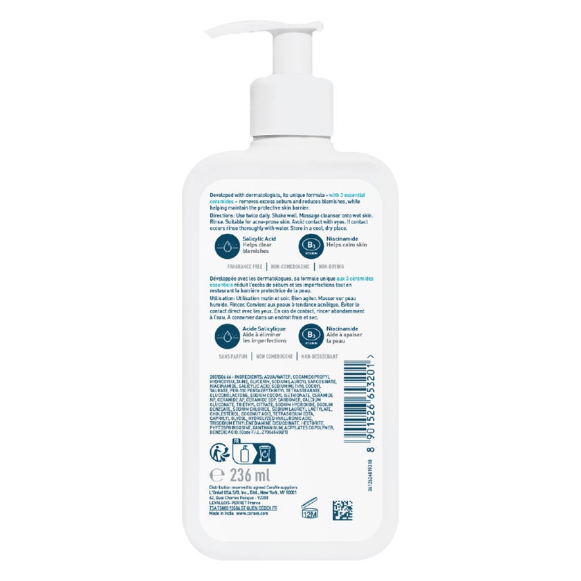 CeraVe Blemish Control 2% Salicylic Acid Cleanser, Acne Prone Skin 236ml