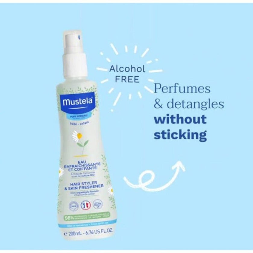 Mustela Baby Hair Styler & Skin Freshener 2 x 200ml, Promo Pack of 2's