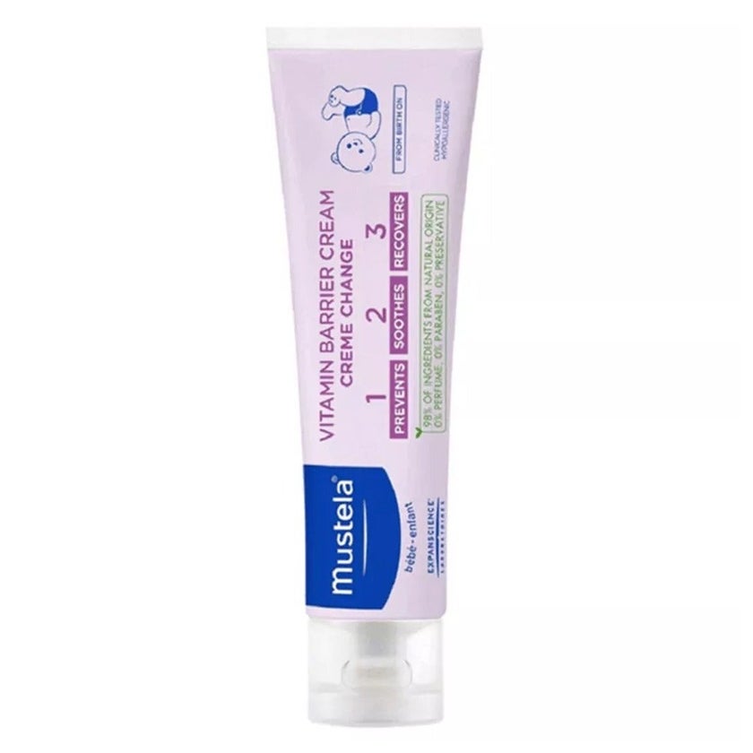 Mustela 1 2 3 Vitamin Barrier Baby Nappy Cream 2 x 50ml, Promo Pack of 2's