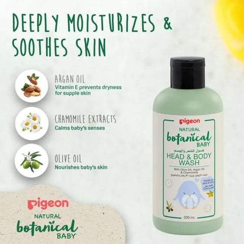 Pigeon Natural Botanical Baby Skincare Head & Body Wash - 200ml